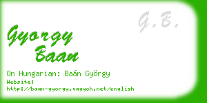 gyorgy baan business card